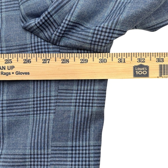 Oak Hill Premium Italian Fabric Blazer Mens 56 LNG Blue Plaid Sport Coat Wool - Picture 11 of 13